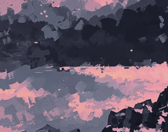 Abstrakt målning med mörka och ljusa toner